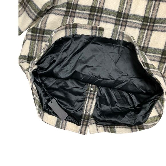 BLANK NYC Shacket Womens‎ XL Cream Wool Blend Flannel Snap Outsider Jacket - Picture 12 of 14